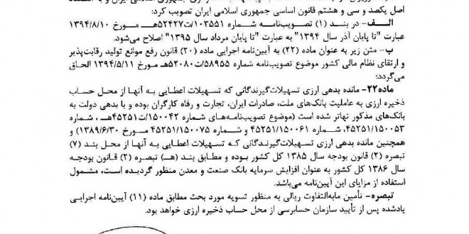 مانده بدهی حساب ذخیره ارزی بانکهای ملت، صادرات، تجارت و رفاه با بدهی دولت تهاتر شد
