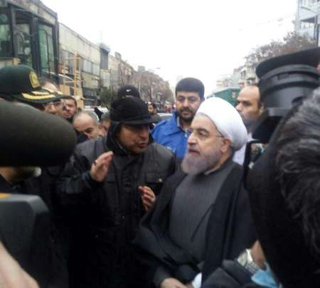 رئیس جمهوری در محل حادثه ساختمان پلاسکو حضور یافت