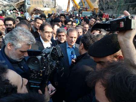 جهانگیری: همه دستگاه های اجرایی برای امدادرسانی به حادثه پلاسکو بسیج شدند